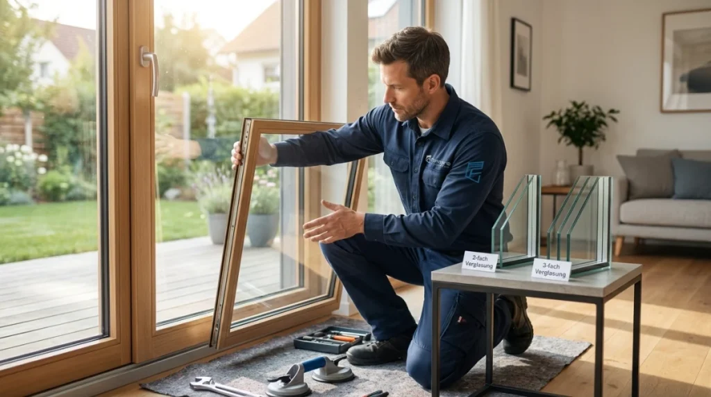 Unterschied zwischen 2-fach und 3-fach Verglasung bei der Reparatur